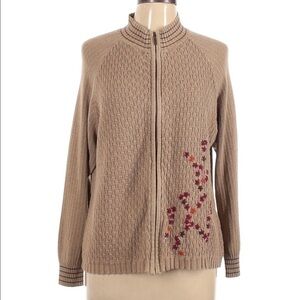 Woolrich‎ Floral Embroidered Cardigan Sweater Large